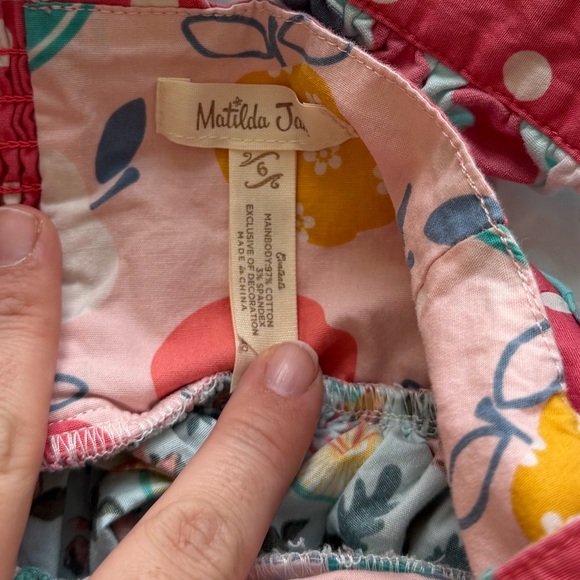Matilda Jane Dress Ruffle Wonderment Bikes and Books Floral size 6 Pink - Picture 6 of 6